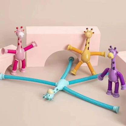 Giraffe Tubes Sensory Toys in various colors, stretchable fidget toy for stress relief