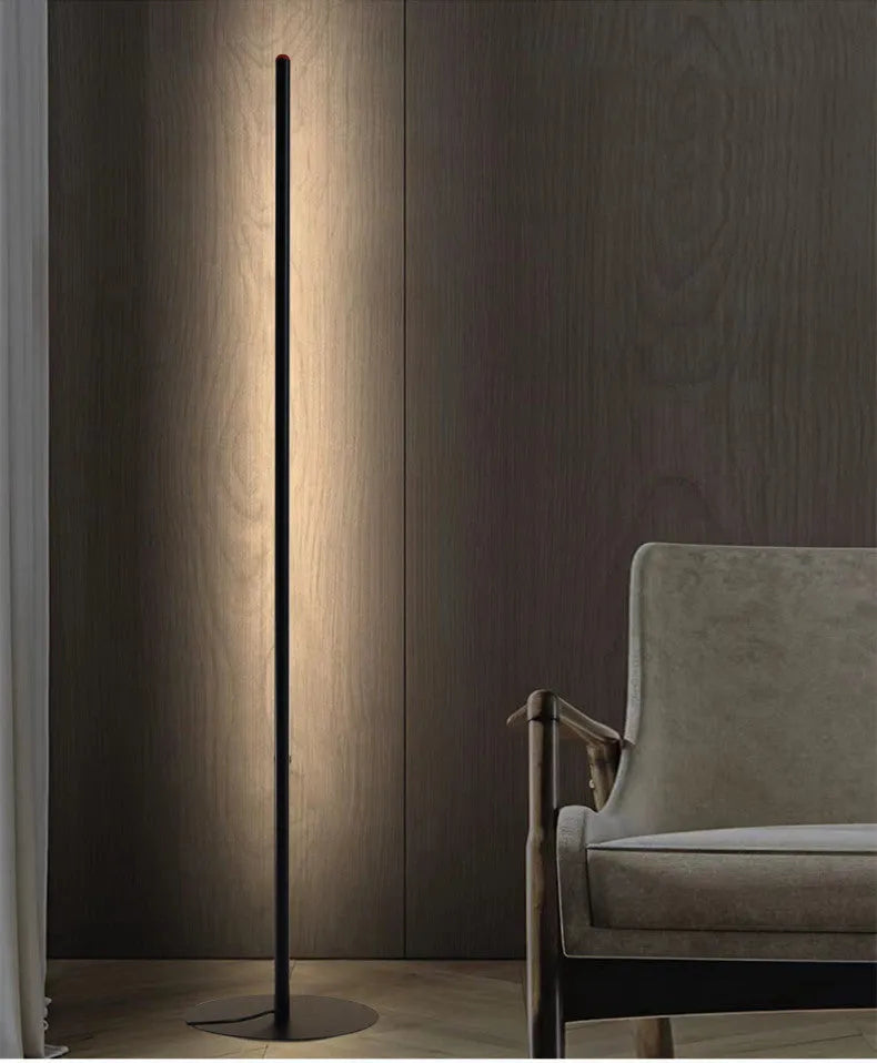 Aluminium alloy vertical floor lamp with USB plug-in, sizes 25cm, 50cm, and 100cm, for home or hotel use