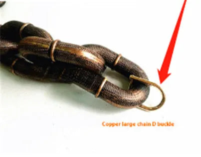 Plastic-coated iron chain dog leash in antique silver colour with D-ring connection