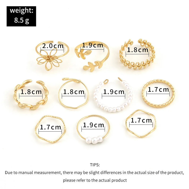Women's all-metal openwork flower ring set with simple glossy electroplated finish in gold colour J0656, featuring detailed floral cut-out design and durable alloy construction for everyday wear or special occasions