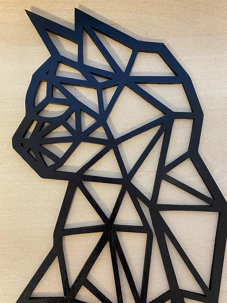 Black laser-engraved galvanized iron cat wall art pendant, 46x30x1.5cm dimensions for home decor