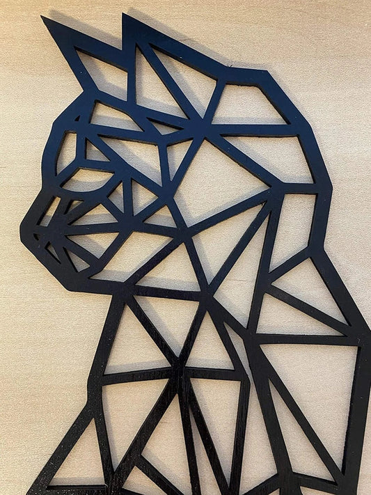 Black laser-engraved galvanized iron cat wall art pendant, 46x30x1.5cm dimensions for home decor