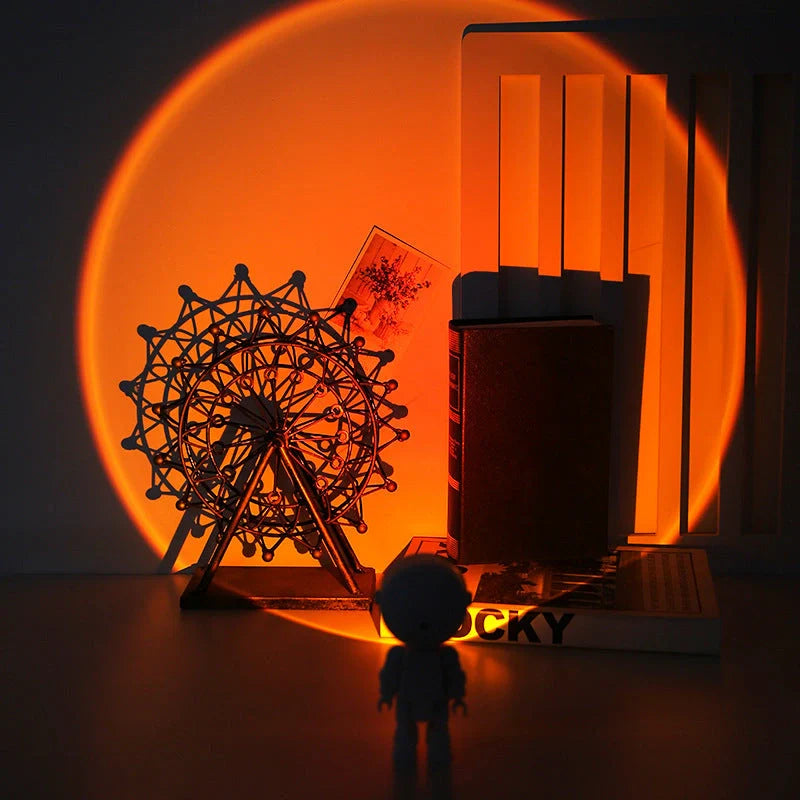 Rechargeable Astronaut Robot Rainbow Projection Sun Lamp with customizable sunset colors