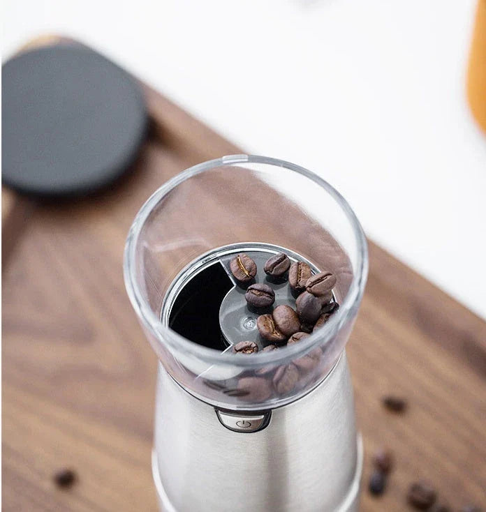 Premium Stainless Steel Electric Coffee Grinder with Adjustable Burr Mill for Freshly Ground Coffee Beans