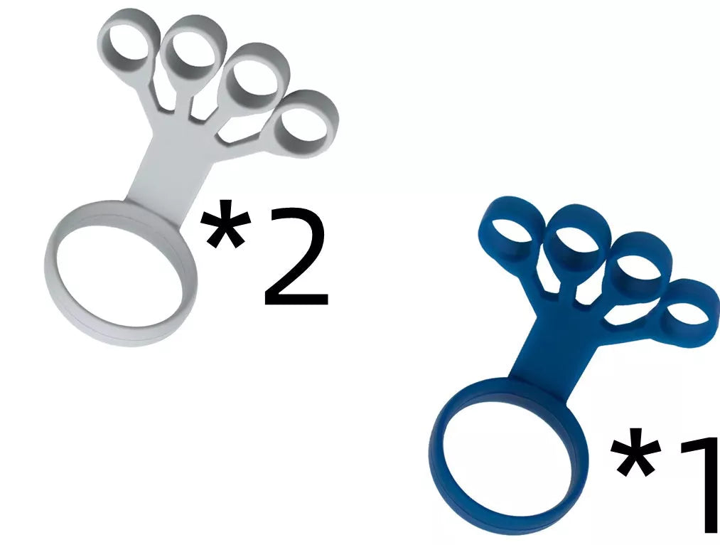 Silicone Wrist Tensioner for finger and wrist strength exercises in black, gray, and sapphire blue