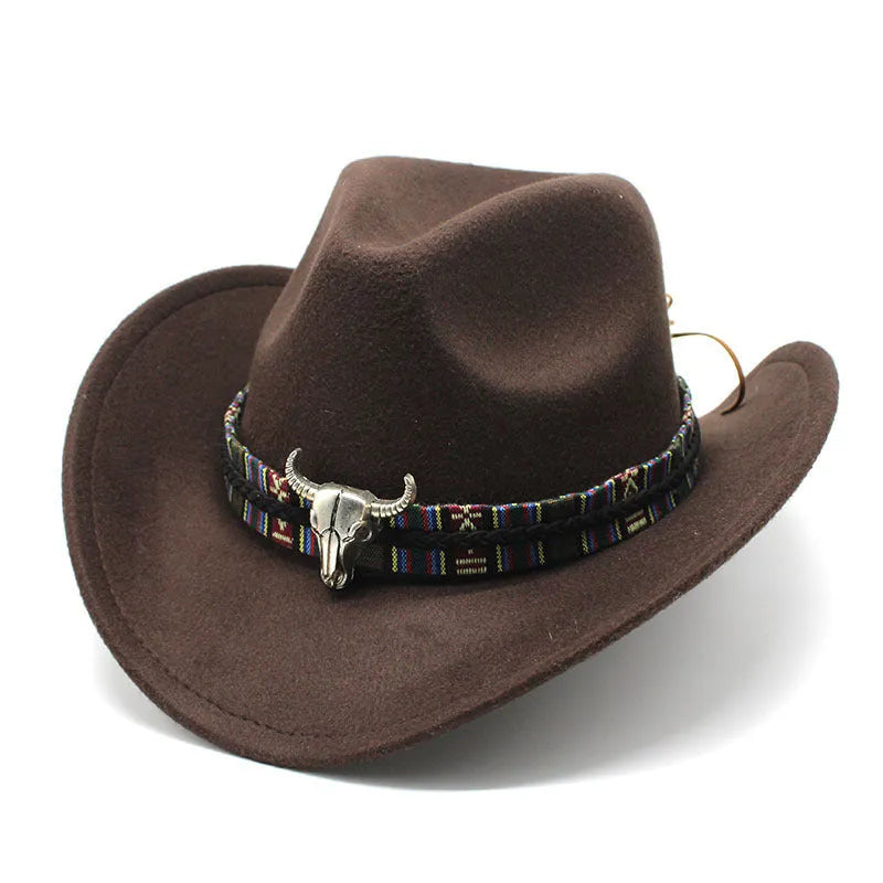 Western cowboy hat with bell crown design in polyester fabric, adjustable 56-58cm fit, shown in army green colour