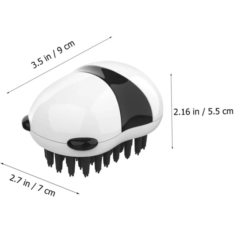Pet Bath Brush and Grooming Comb for Cats and Dogs, Black and White Plastic Hair Removal Brush, Puppy Bathing Brush and Cleaning Tool for Home Pet Care