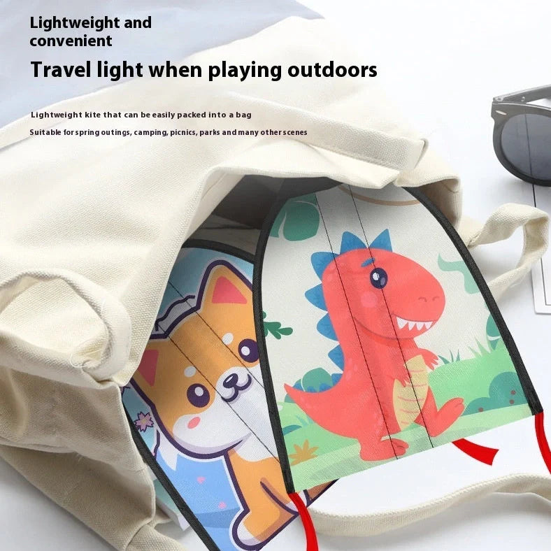 Blue plastic kite gun toy with rubber band launcher and 90g kite for children's outdoor play