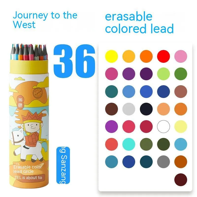 Zhenglin sports colour pencils for children showing paper barrel construction with multiple colour leads