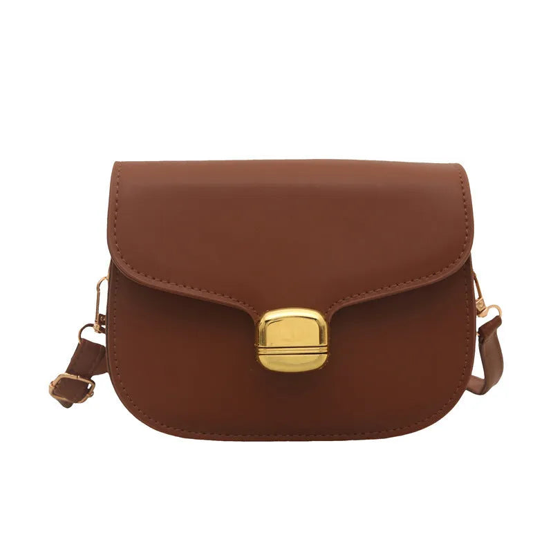 Simple PU leather women's handbag with phone pocket and change compartment in six colour options