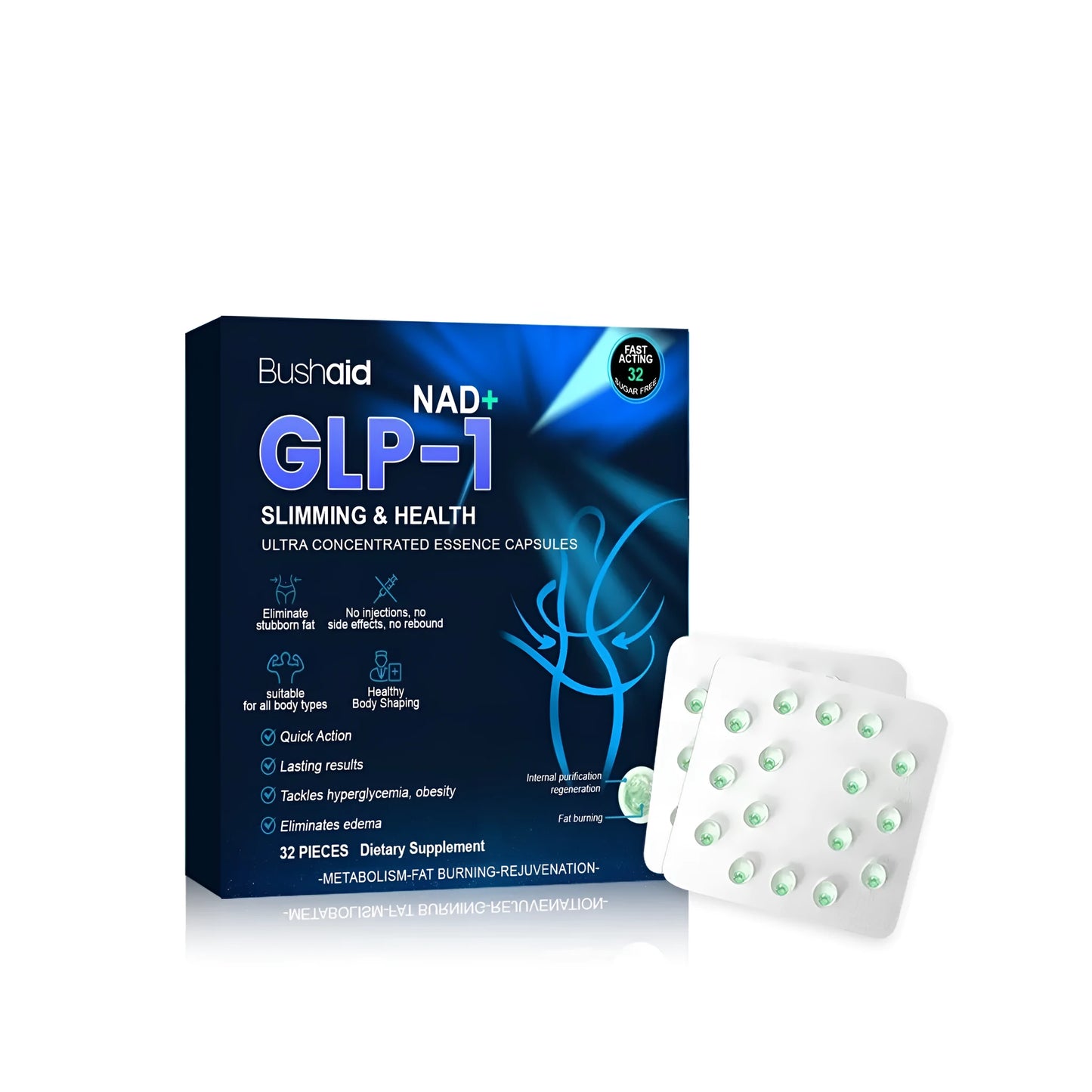Ultra concentrated bath bomb capsules with menthol, glycerin, sorbitol ingredients and 32 slim explosion beads