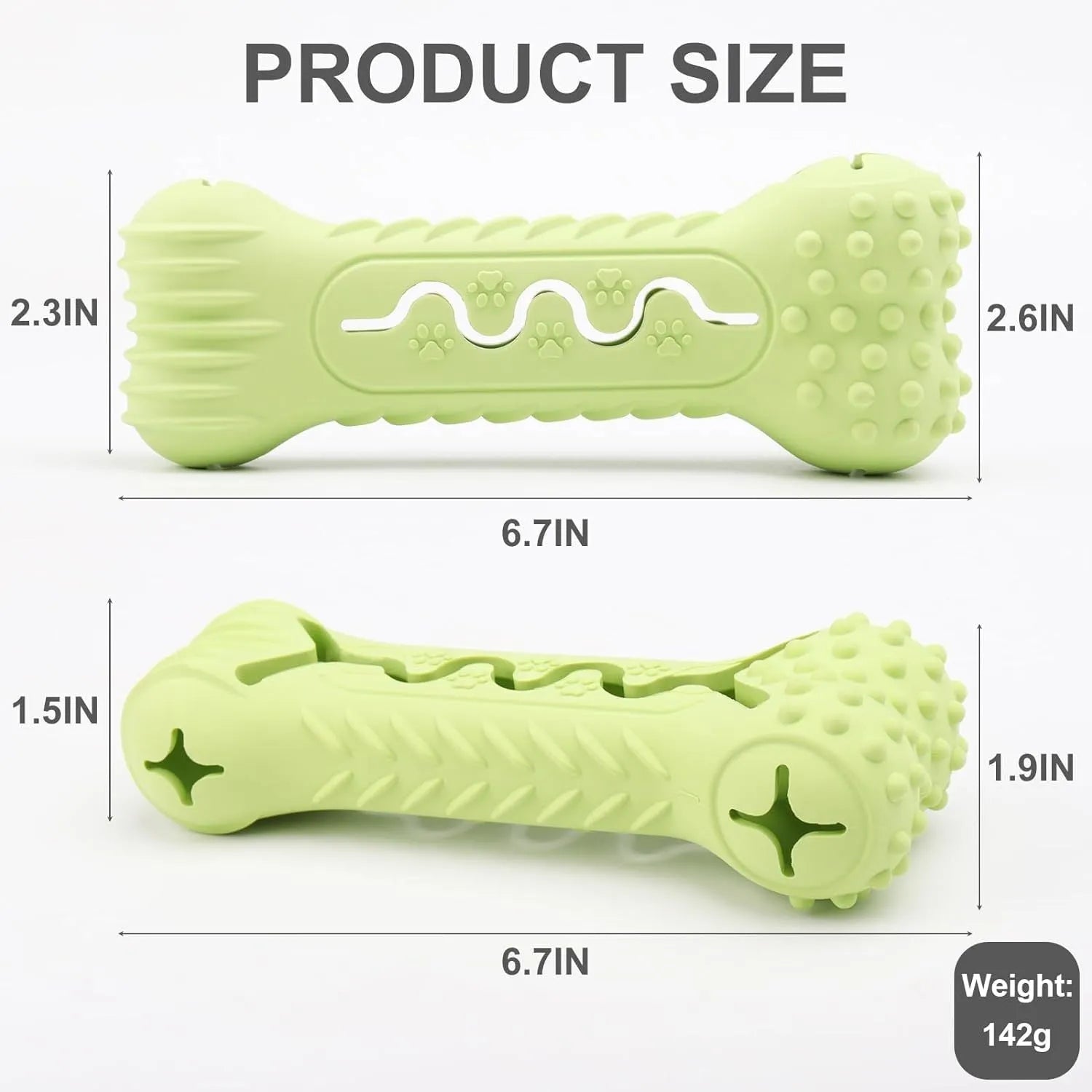 Blue bone shape dog chew toy made from natural rubber with uneven surface for teeth cleaning
