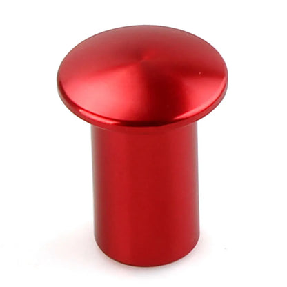 Aluminium alloy hydraulic hand brake release button cap in gold, silver, black, blue, and red colours.