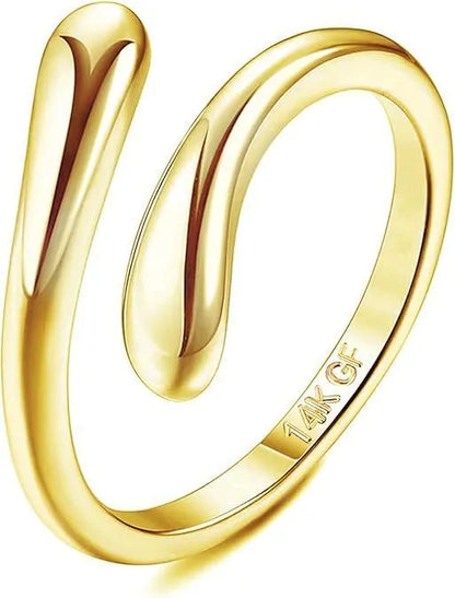 Geometric toe ring with 14K gold plating in rhinestone, water drop, golden diamonds, or golden flowers colours