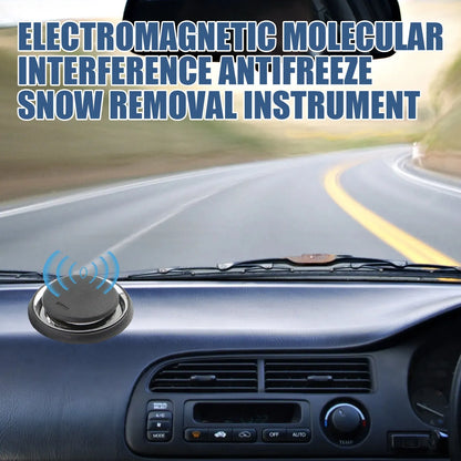 Black portable chemical car deicing instrument for melting snow and ice on windscreens.