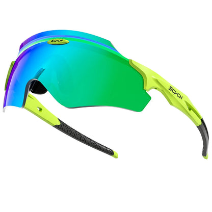 Frameless windproof sports glasses with colourful lens and TR material construction