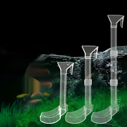 Fish tank feeding dish set with three plastic tubes, cleaning brushes, and feed spoons.