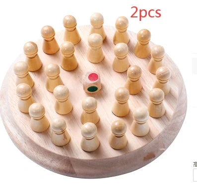 Children's wooden memory chess set for early color education