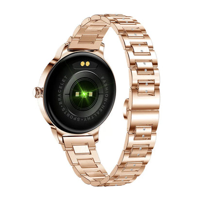 AK38 Ladies Smart Watch with stainless steel wristband and 1.09-inch TFT display