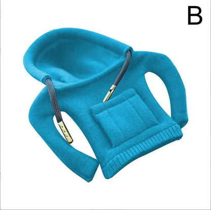 Gear shift knob hoodie cover in cloth material, universal 13x8cm size for manual or automatic cars