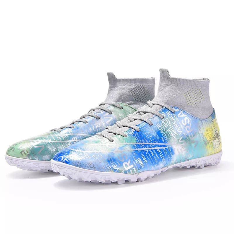 High-top soccer shoes for boys and girls with non-slip rubber outsole