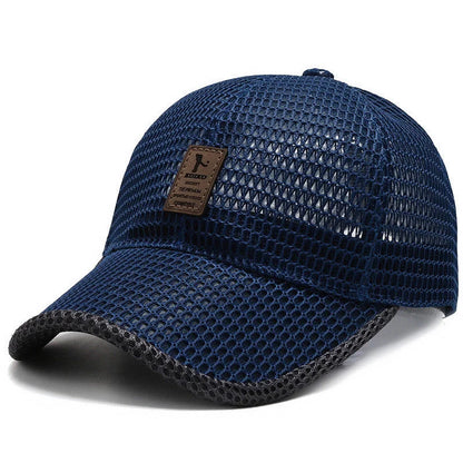 Men's quick-dry mesh baseball cap for summer outdoor sports in multiple colors