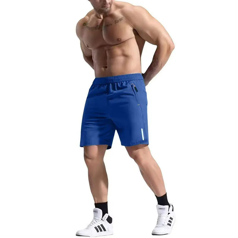 Men's bamboo blend sports shorts in army green with an elastic drawstring waist.