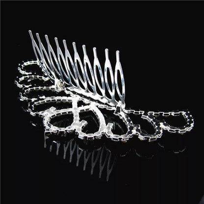 White rhinestone bridal crown headdress for weddings