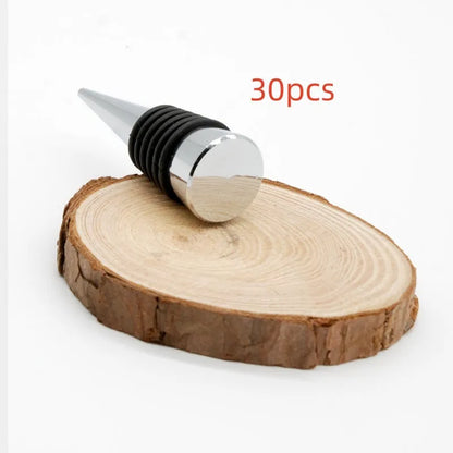 Silver M8/M10 threaded zinc alloy wine stopper with silicone seal for bottle preservation