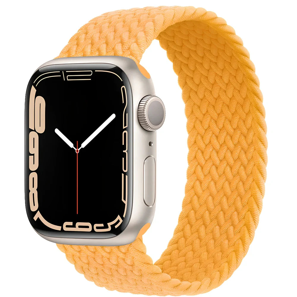 Elastic nylon braided watch strap in British lavender for Apple Watch, 38/40/41mm size with 120mm length fitting 130-140mm wrists