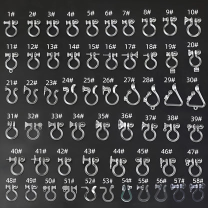 Transparent U-shaped plastic resin ear clip converter for stud earrings, unisex, single piece