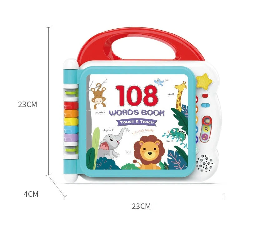 Kids English Learning Machine with Bluetooth in pink, red, and green colors
