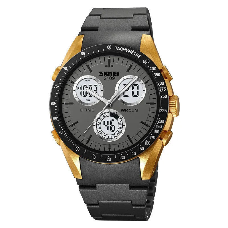 Electronic casual watch with 50m waterproof, resin mirror, ABS case, TPU strap in camouflage colour