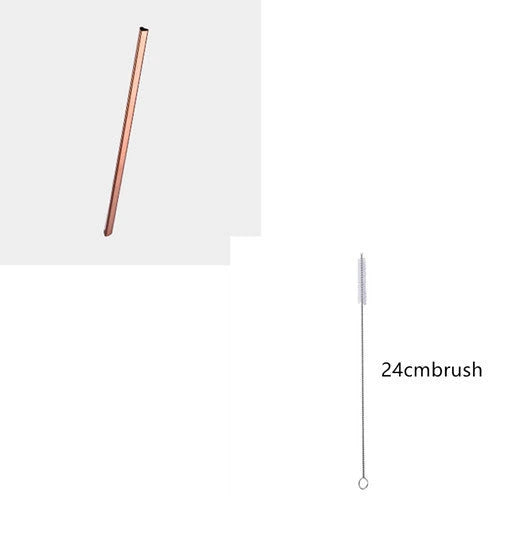 Premium heart-shaped reusable metal drinking straws for bubble tea and other beverages
