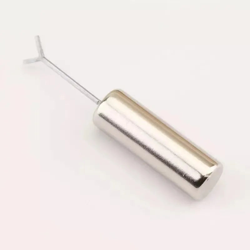 Cylindrical 9x30mm metal manicure magnet with Y-shaped bracket for cat eye nail art