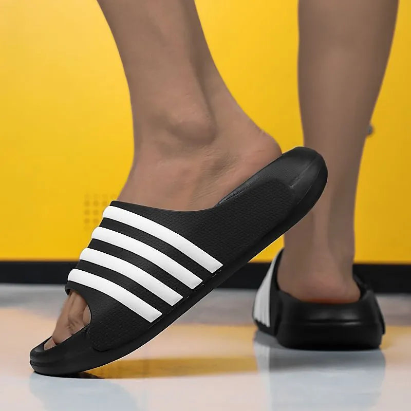 Casual PVC outdoor slippers for teenagers with EVA sole in multiple colour options
