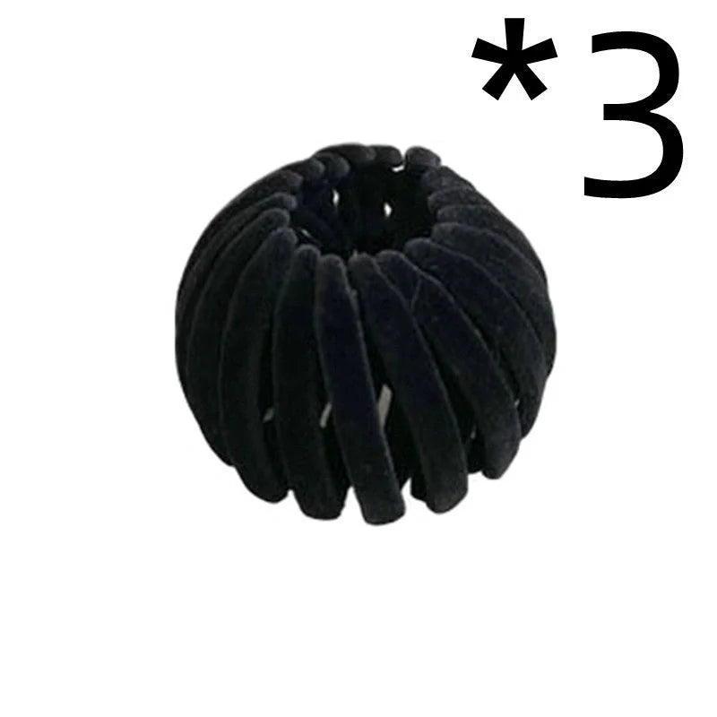 Velvet Bird's Nest Hair Ring Hairpin in various colors for stylish high ponytails