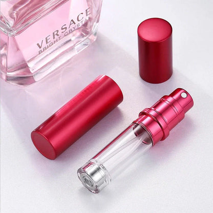 Portable perfume atomizer with compact, travel-friendly design and multiple color options