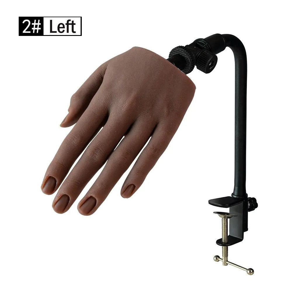 Silicone nail art practice fake hand model for manicure training in various colours
