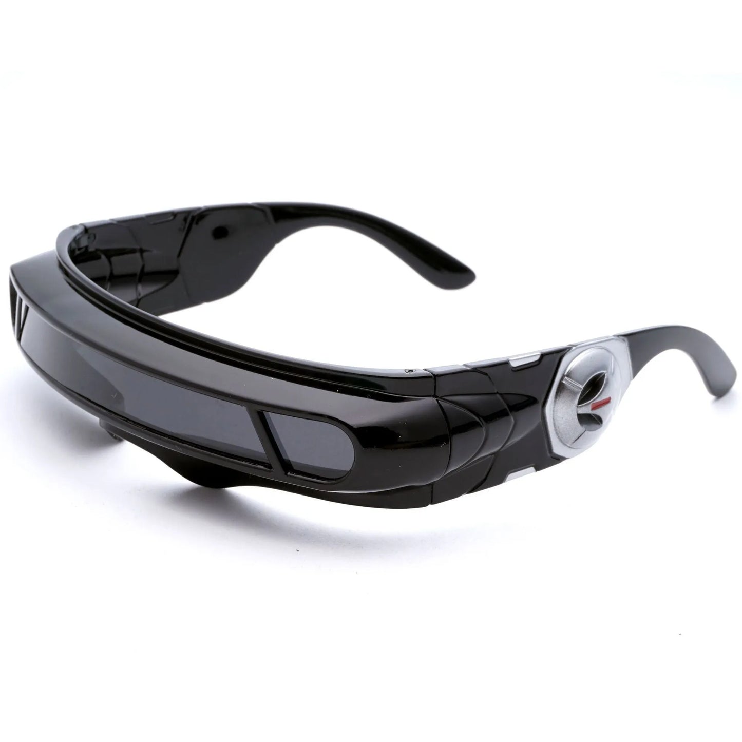 Black frame polarised sports sunglasses with choice of grey, red mercury, or blue mercury tinted lenses