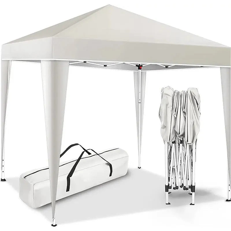Four-corner folding exhibition tent, 3x3m, 300x300x220cm, available in blue, black, green, white or khaki with silver tape.