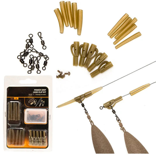 30 Piece European Carp Accessory Set with anti-winding pipes, threaded hoses, rotation pieces, and screws for fishing gear