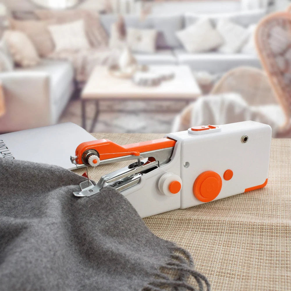 Portable Mini Hand Sewing Machine for quick fabric repairs, cordless operation, compact design