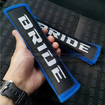 Cotton car seat belt shoulder pad set in black blue red colours with 22.5cm length