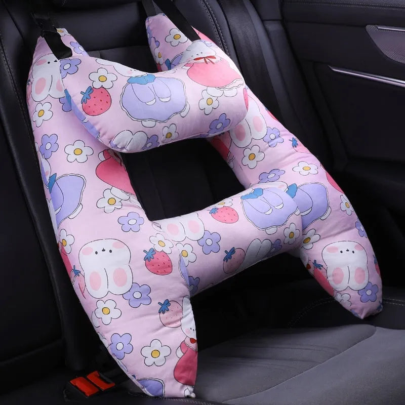 55x70cm car pillow with choice of 20 character patterns including dinosaur, unicorn, and bunny designs