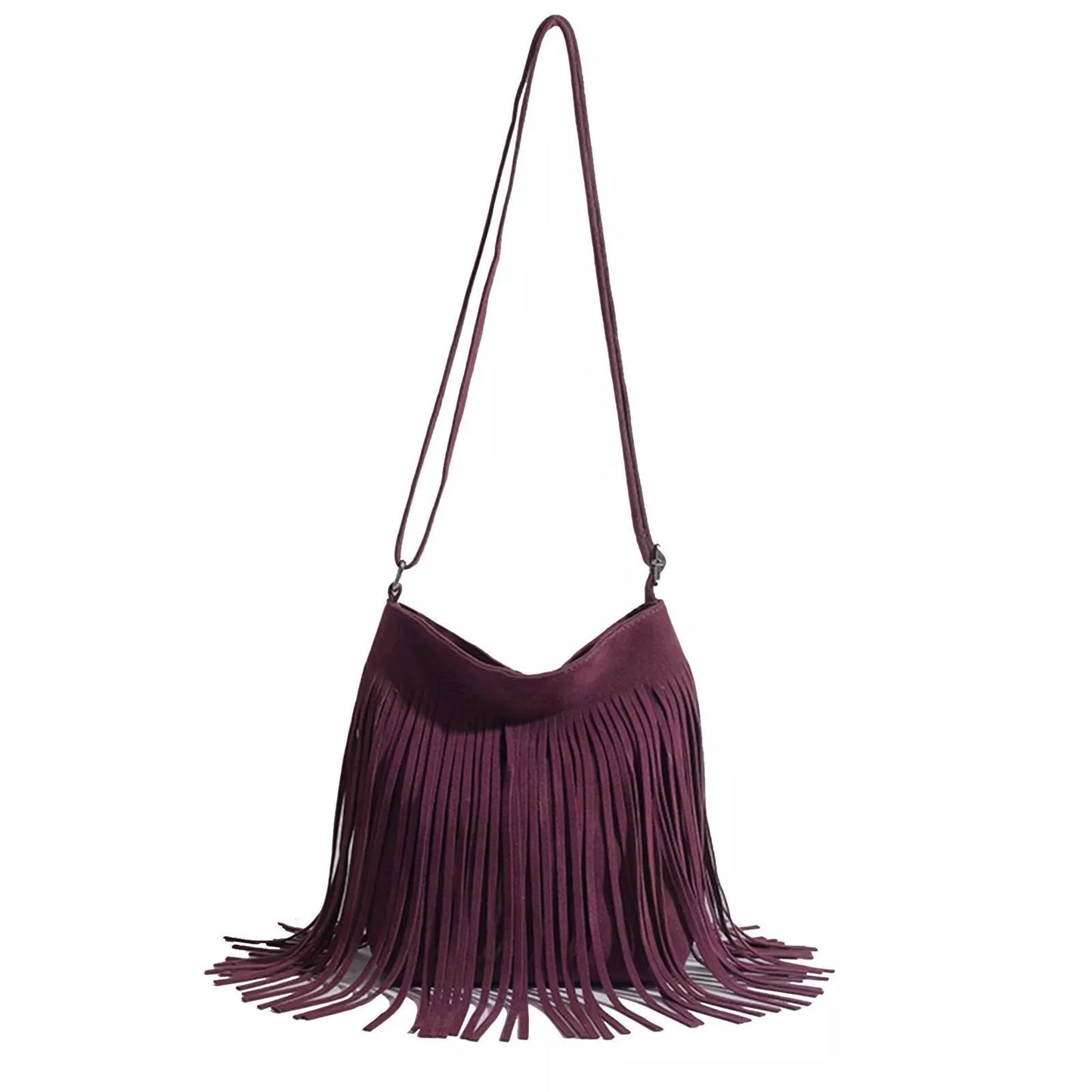 Artistic Tassel Shoulder Bag in seven colors with literary style and tassel detailing