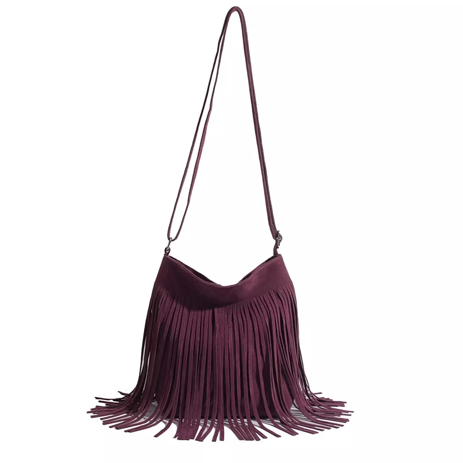Artistic Tassel Shoulder Bag in seven colors with literary style and tassel detailing