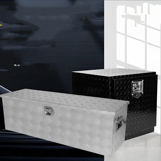 26-inch black aluminium toolbox with a T-cast alloy shell for tool storage and transport