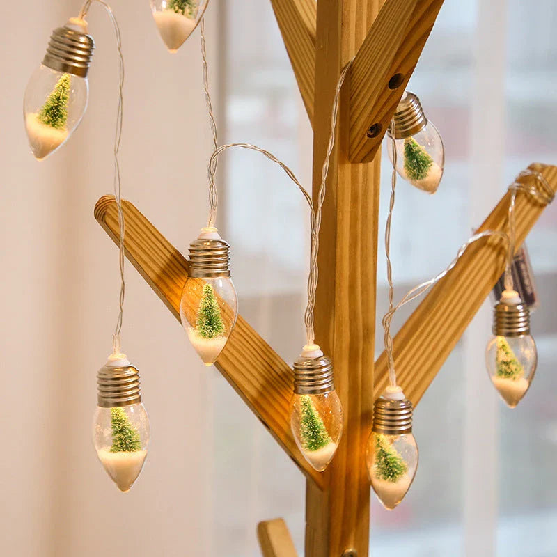 Festive LED string lights with a wishing bottle design, perfect for holiday decorations