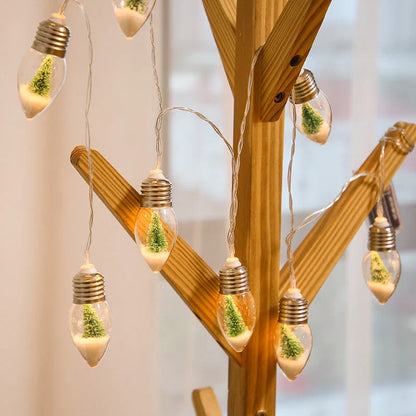 Festive LED string lights with a wishing bottle design, perfect for holiday decorations